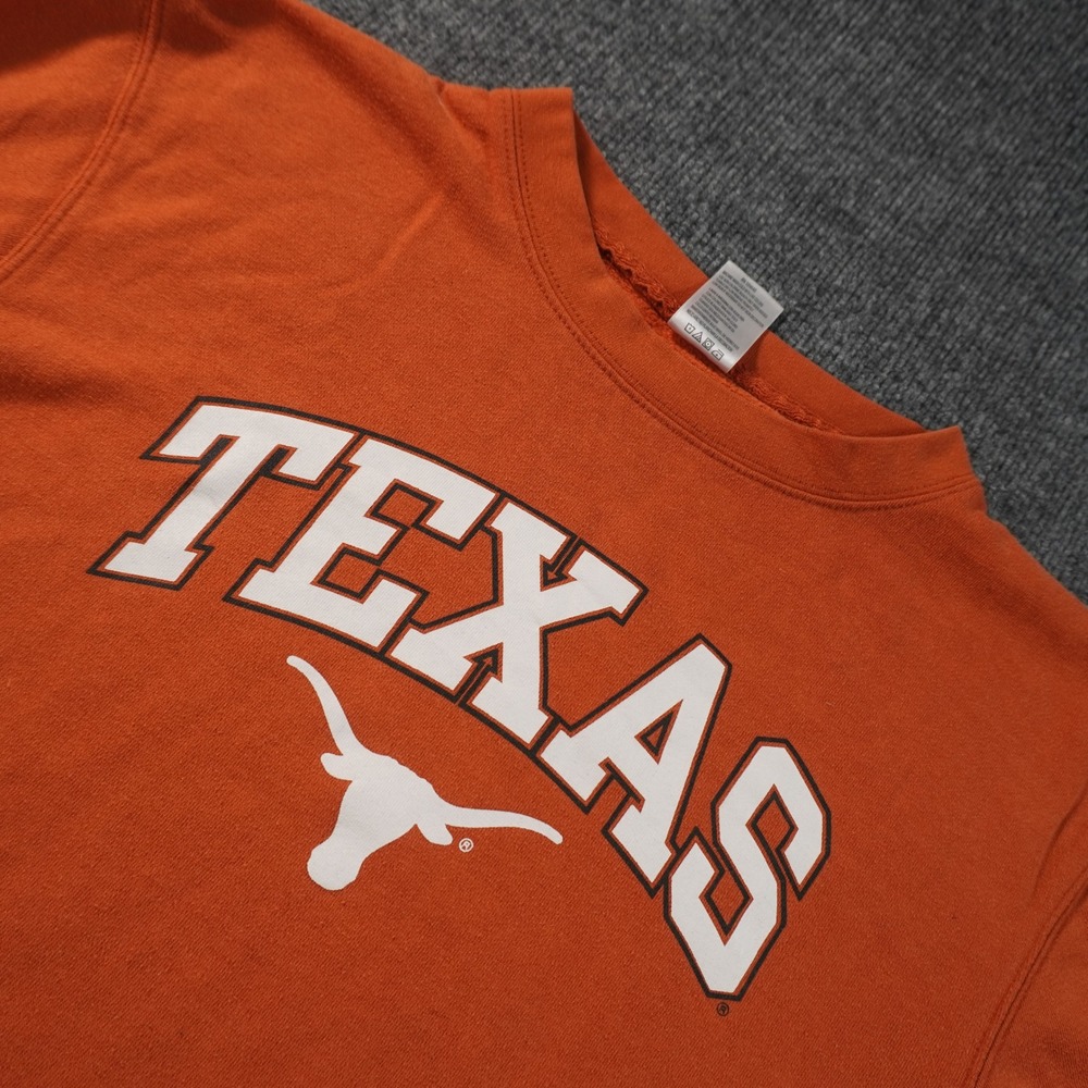 Russell Athletic Sweatshirt Mens Medium Orange Texas Longhorns Crewneck Graphic